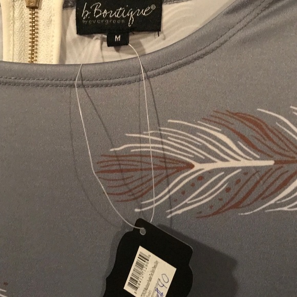 B. Boutique by Evergreen blue with feathers tunic - Picture 6 of 16